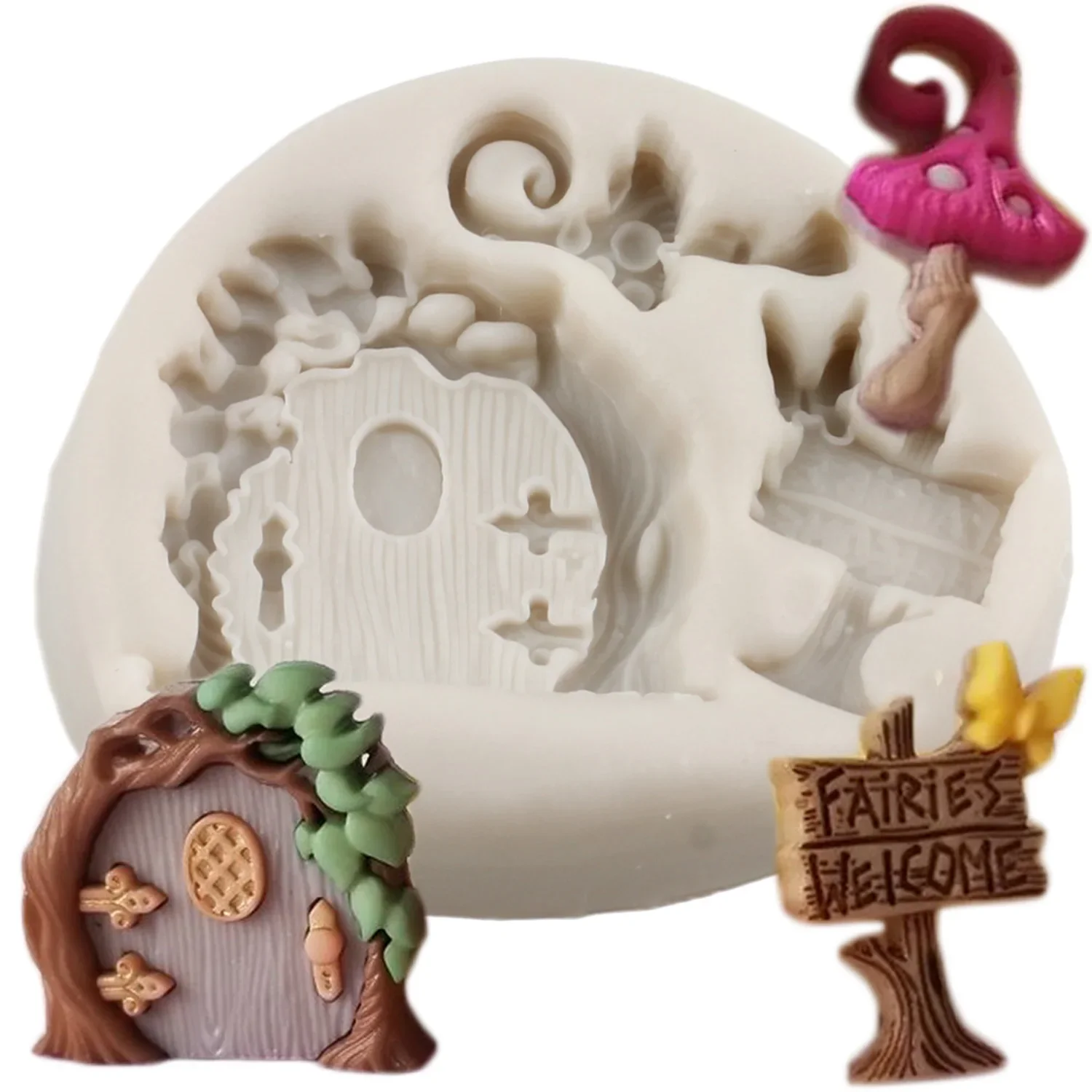 Garden Gate Mushroom Silicone Mold Cake Border Fondant Cake Decorating Tools Candy Clay Cupcake Topper Chocolate Gumpaste Moulds