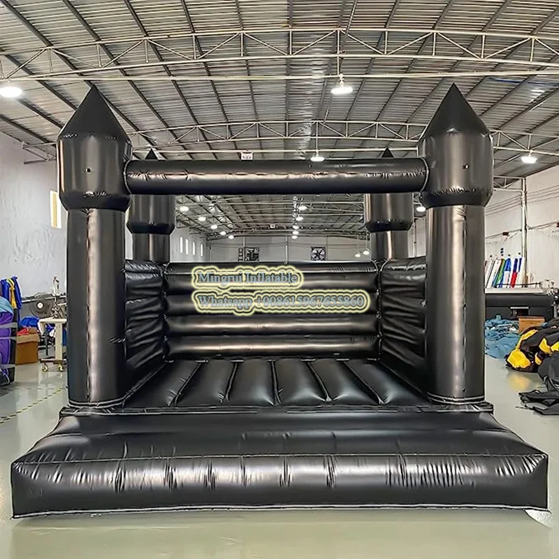 

Black Bounce House Inflatable Jumper bouncy Castle Large PVC Wedding Decorations Jumping Bouncer Bed for Kids with blower