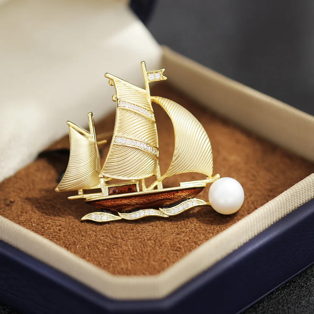 Exquisite Ship Brooches for Women Unisex Pins Banquet Party Backpack Gifts Jewelry Accessories 2026