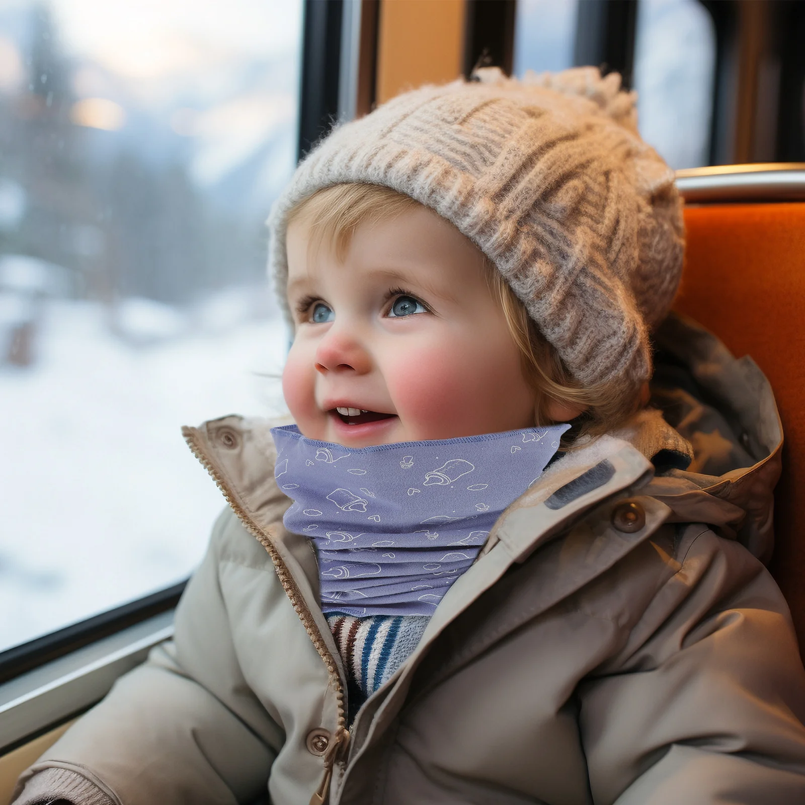 الأطفال الشتاء الدافئة منديل أرنب الكشمير السلس الملمس الاطفال وشاح الخريف الشتاء يندبروف الرقبة الجراب الحماية الباردة #1