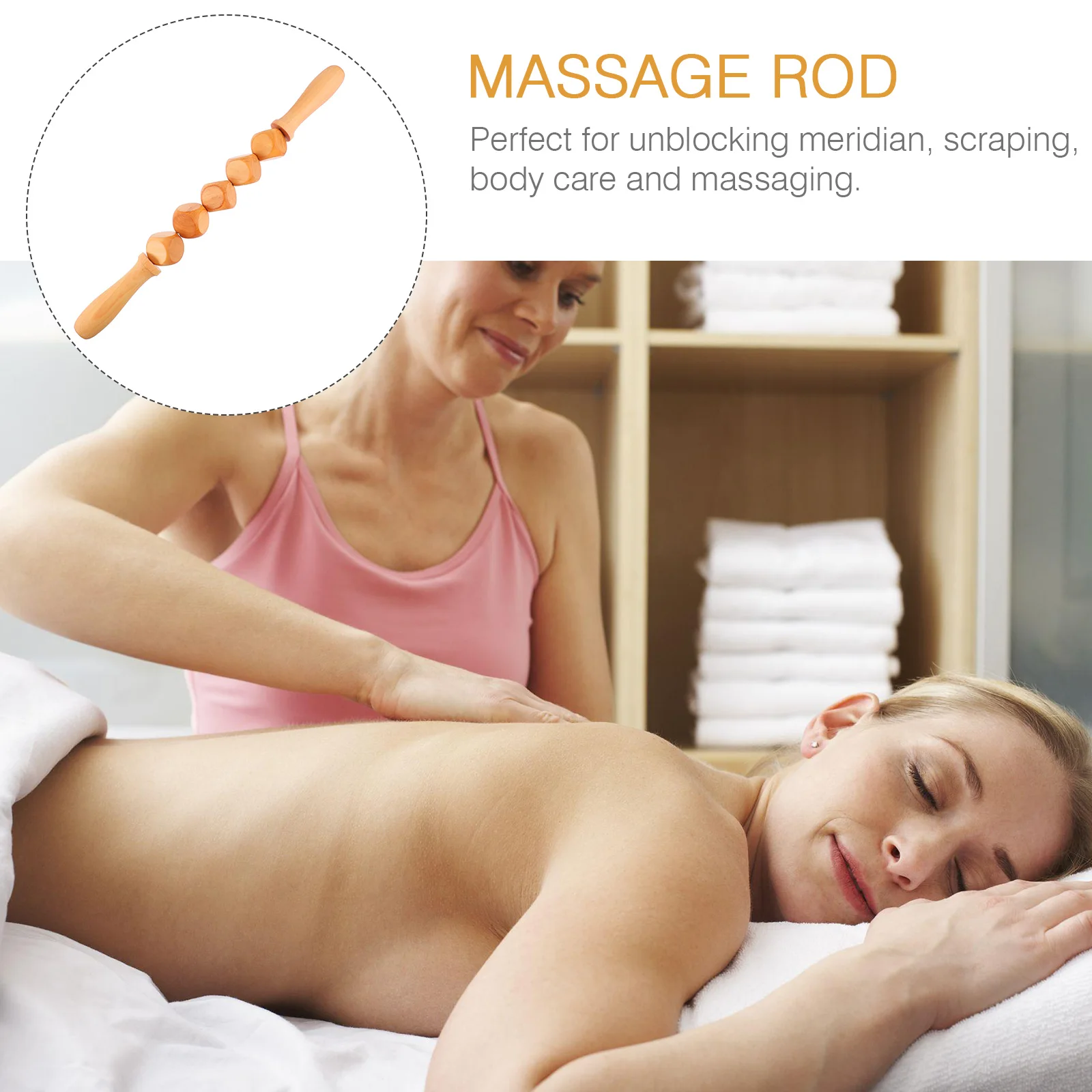 

1pc Wooden Gua Sha Stick Meridian Rod Body Massage Scraping Tool Legs Feet Neck Face Back Relaxation Portable Family Use Massage
