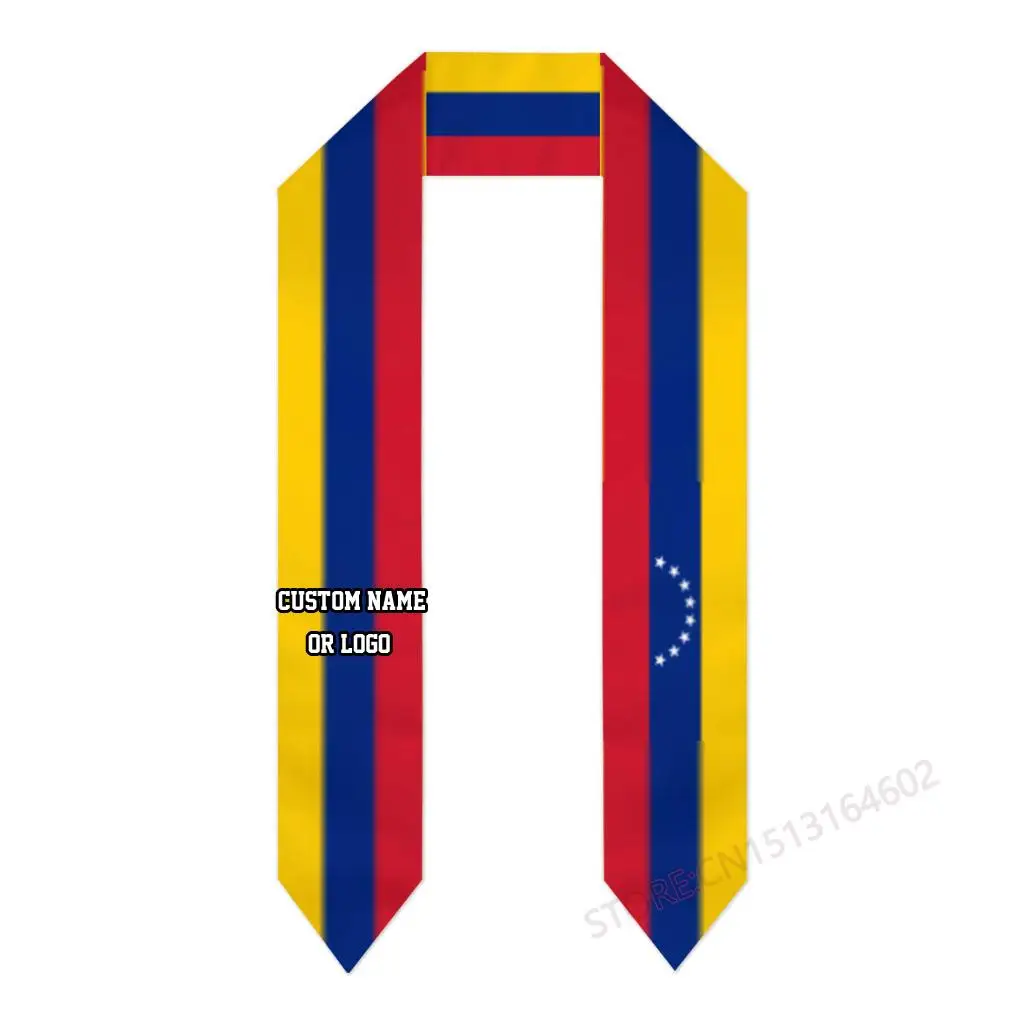 Custom Name Or Logo Venezuela Flag Graduation Stole Sash International Study Abroad Class of 2023 Shawl