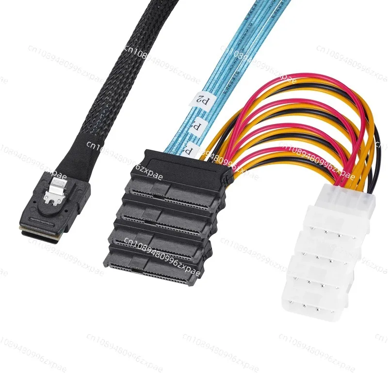 Mini SAS Cable SFF 8087 To 4 SFF -8482 Large 4PIN Power Hard Disk Data Cable SFF-8087 Host To 4 SAS  SFF8482 Cable