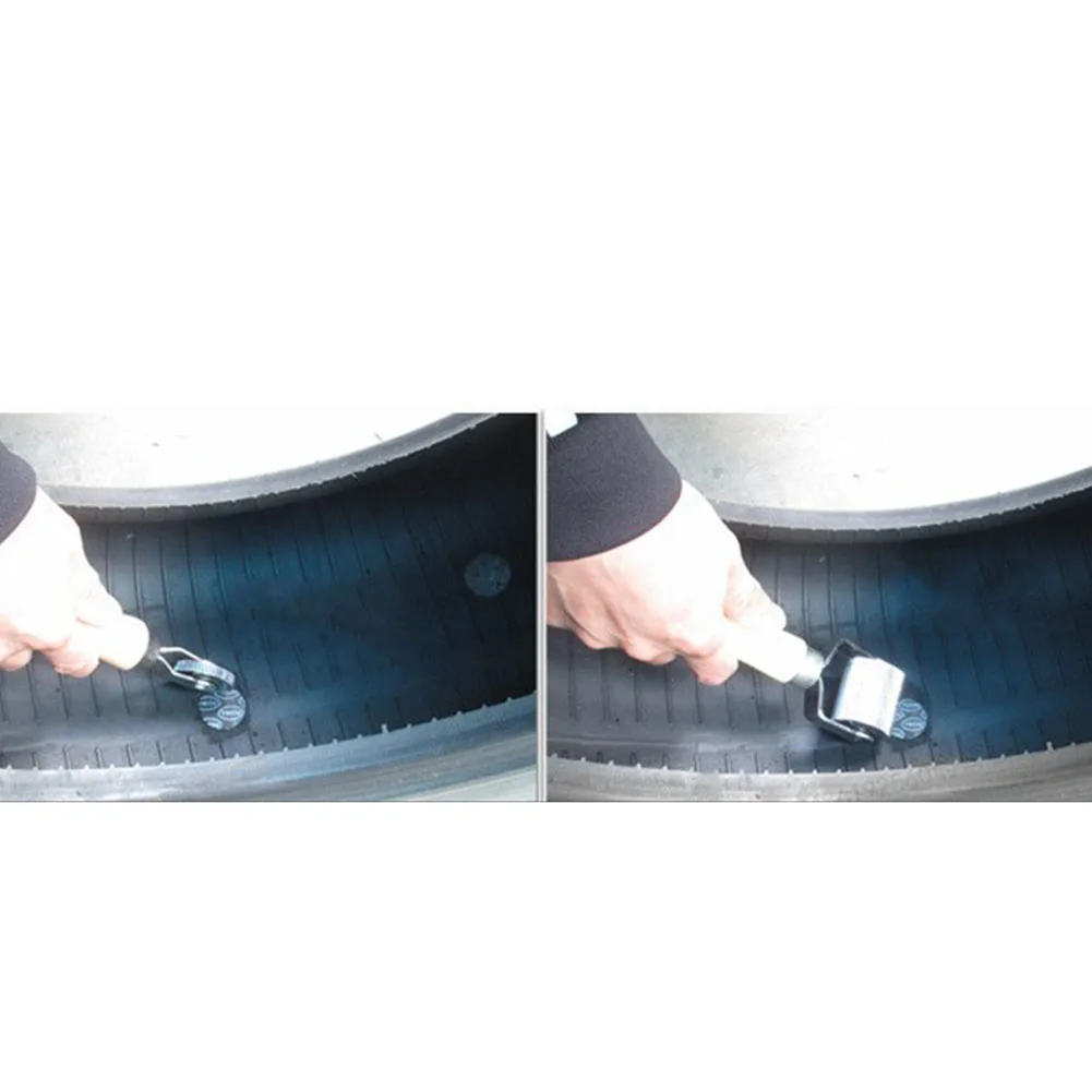 車のタイヤ修理キットローラー自動パッチローラータイヤパッチローラー木製ハンドルタイヤ修復ツール車のアクセサリー