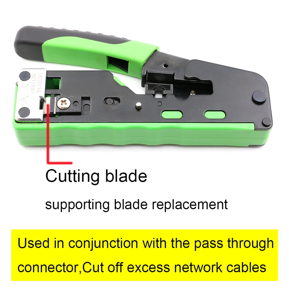 Imagem -03 - Crimper e Ferramentas Manuais de Friso Rede Clip Networking Stripper Cabo Ethernet Crimp Clamp Tongs Cut Rj45 Cat5 Cat6 Cat6a Cat7