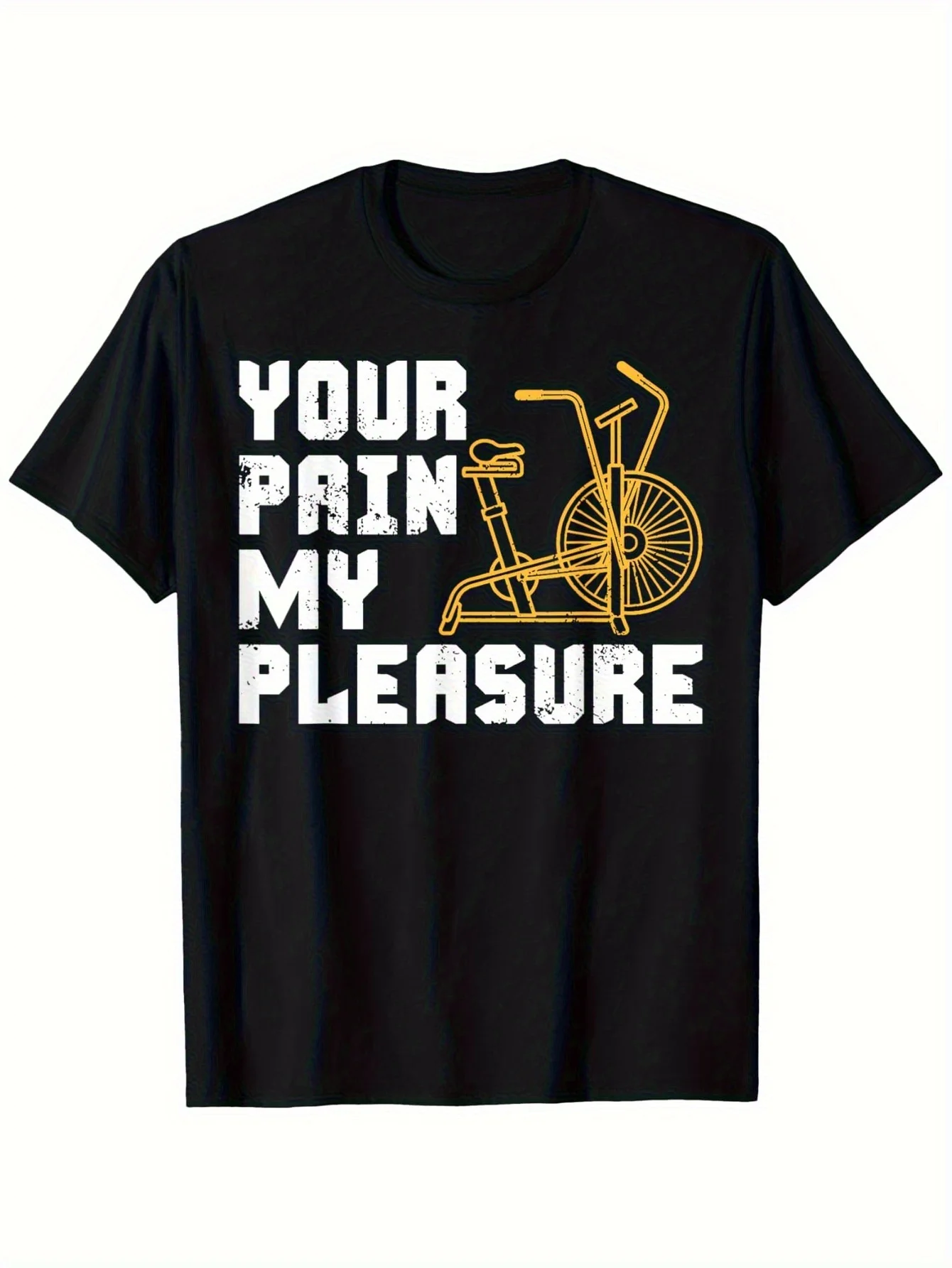 

Men's fun fitness T-shirt "Your pain is my joy" Motivational exercise T-shirt Heavy 100% round-neck shirt