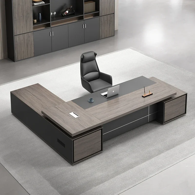 مكتب بتصميم بسيط وحديث، تخزين عتيق، خزائن مكاتب فاخرة وخفيفة عالية الجودة، أثاث تنفيذي Mesa De Escritorio #3