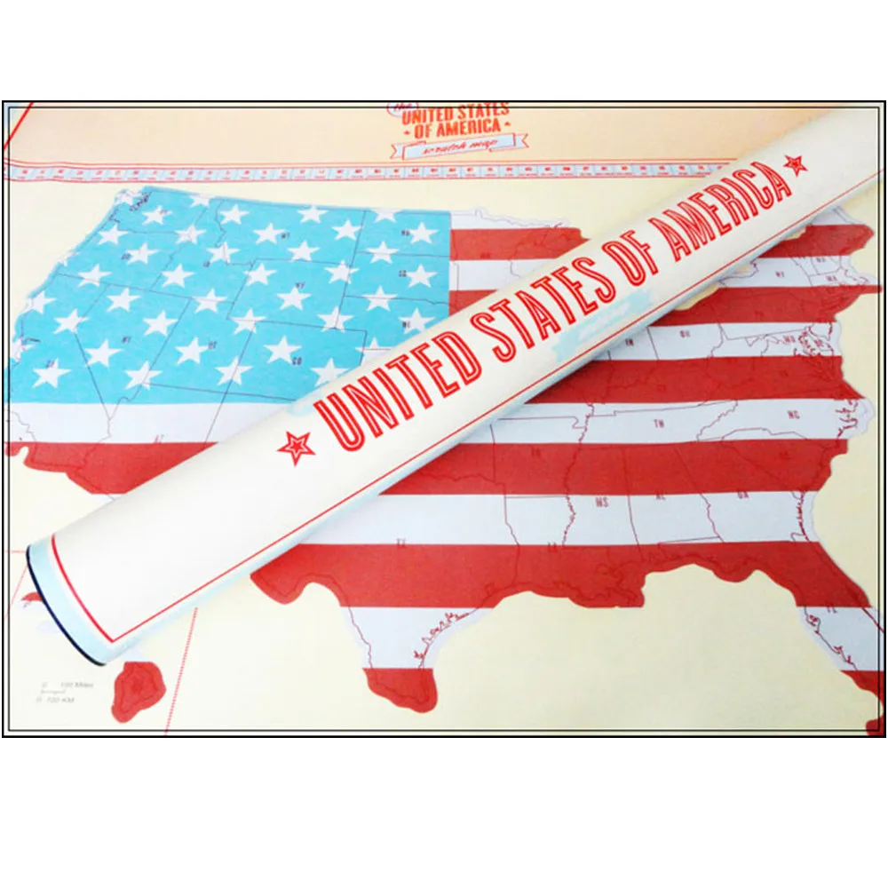 

Deluxe Office Supplies USA Scratch Map Of American Map Packed in Card Tube Scratch off Map Travel Vacation Traveler Log Gift