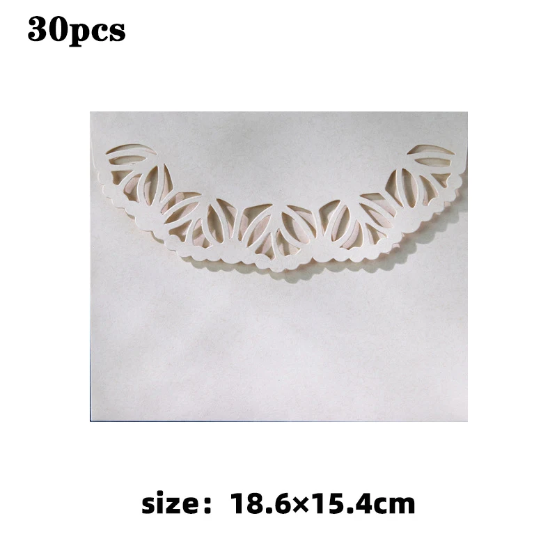 30pcs 18.6x15.4cm Envelopes Hollowfor Wedding 200g Specialty Paper Invitation Small Business Stationery Supplies Storage Bag