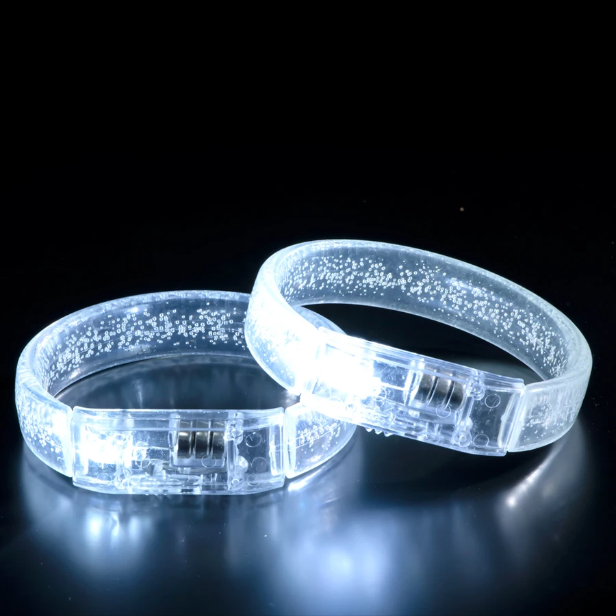 

10/20/30/40/50/60 pcs LED Light Up Bracelets White Glow Wristbands Glow Bracelets Luminous Props Wedding Party Supplies Decor