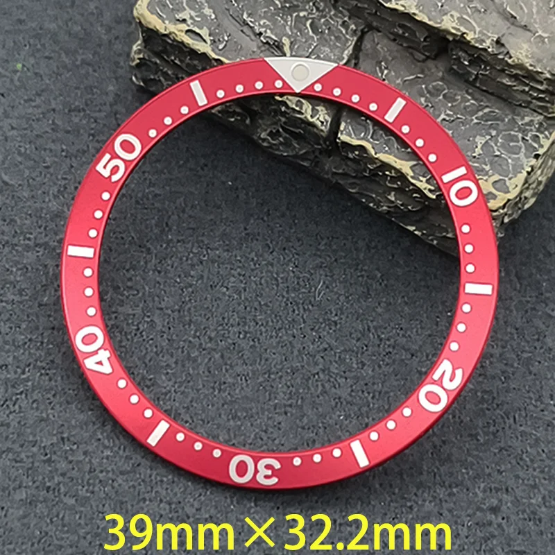 Customized 39mm Flat Aluminum Bezel Insert For SKX 6105 6309 Turtle Watch Case NH35 NH36 Case Watch Bezel Ring Refit Part