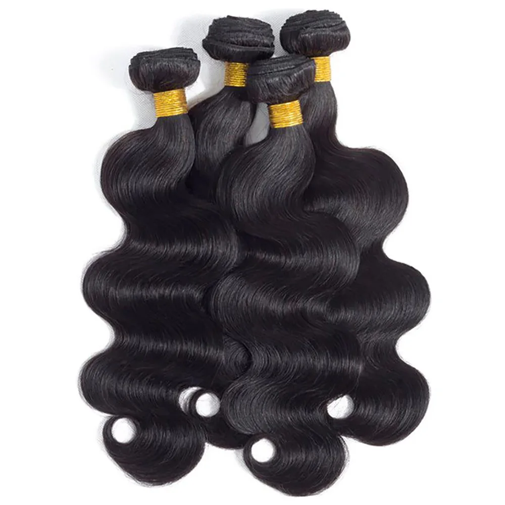 12A Human Hair Bundles Body Wave 100% ที่ยังไม่ได้บราซิล Virgin Hair รวมกลุ่มผมมนุษย์สีดําธรรมชาติ Body Wavy