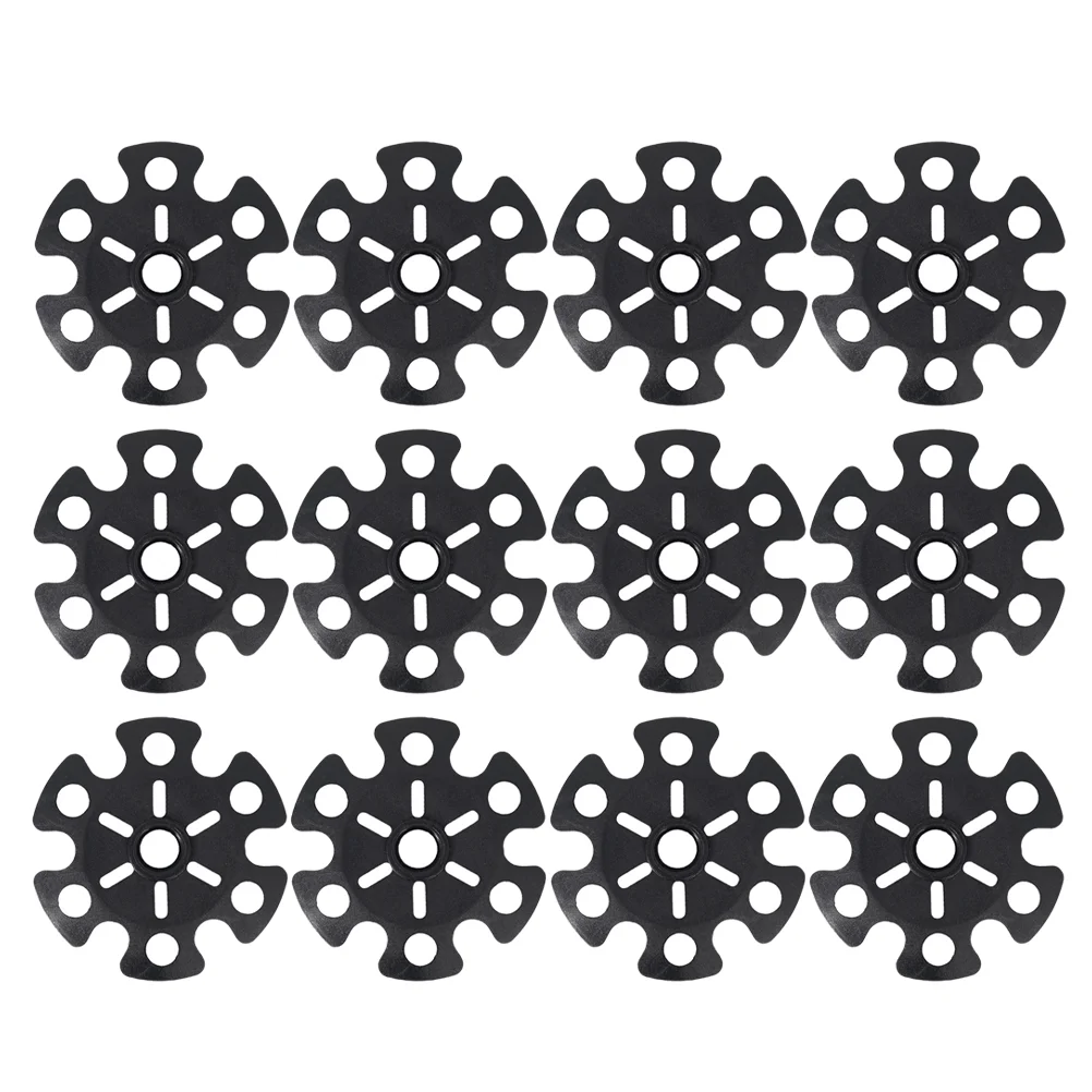 

12 Pcs Reflective for Driveway Poles Alpenstock Snowflake Walking Stick Trekking Accessories Tips Rubber