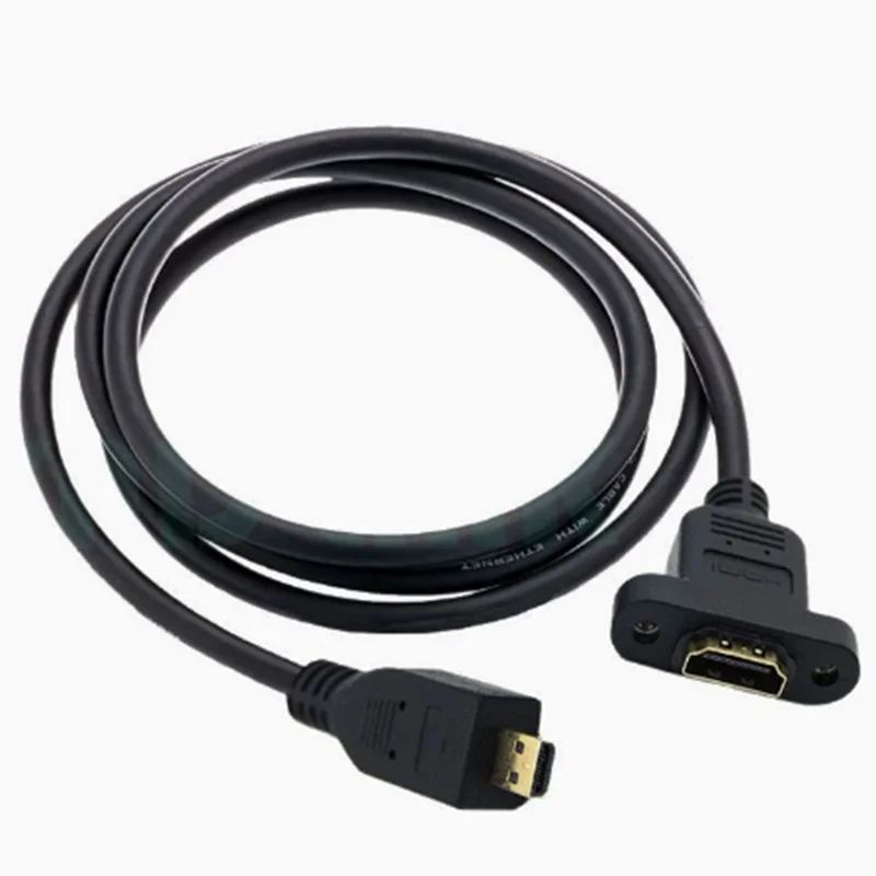 30cm Micro HDMI Compatible Male to HDMI Compatible Female Extension 30cm Connector Screw Lock Panel Mount HD AV Camera Cable
