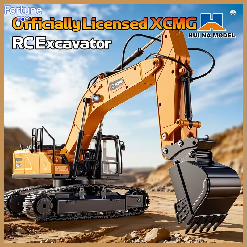 Huina 1/24 XE1260 RC Excavator RTR 360° Rotation Remote Control Digger Metal Bucket Light Sound Simulation Hobby Vehicle Model