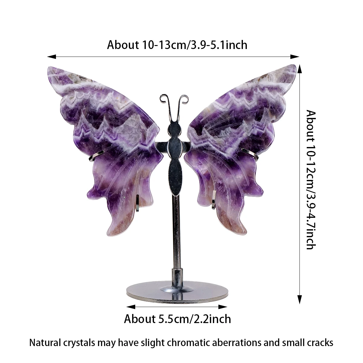 Elegant Rock Crystal Butterfly Wings, Natural Home & Office Decor, Romantic Gift for Christmas and Special Occasions