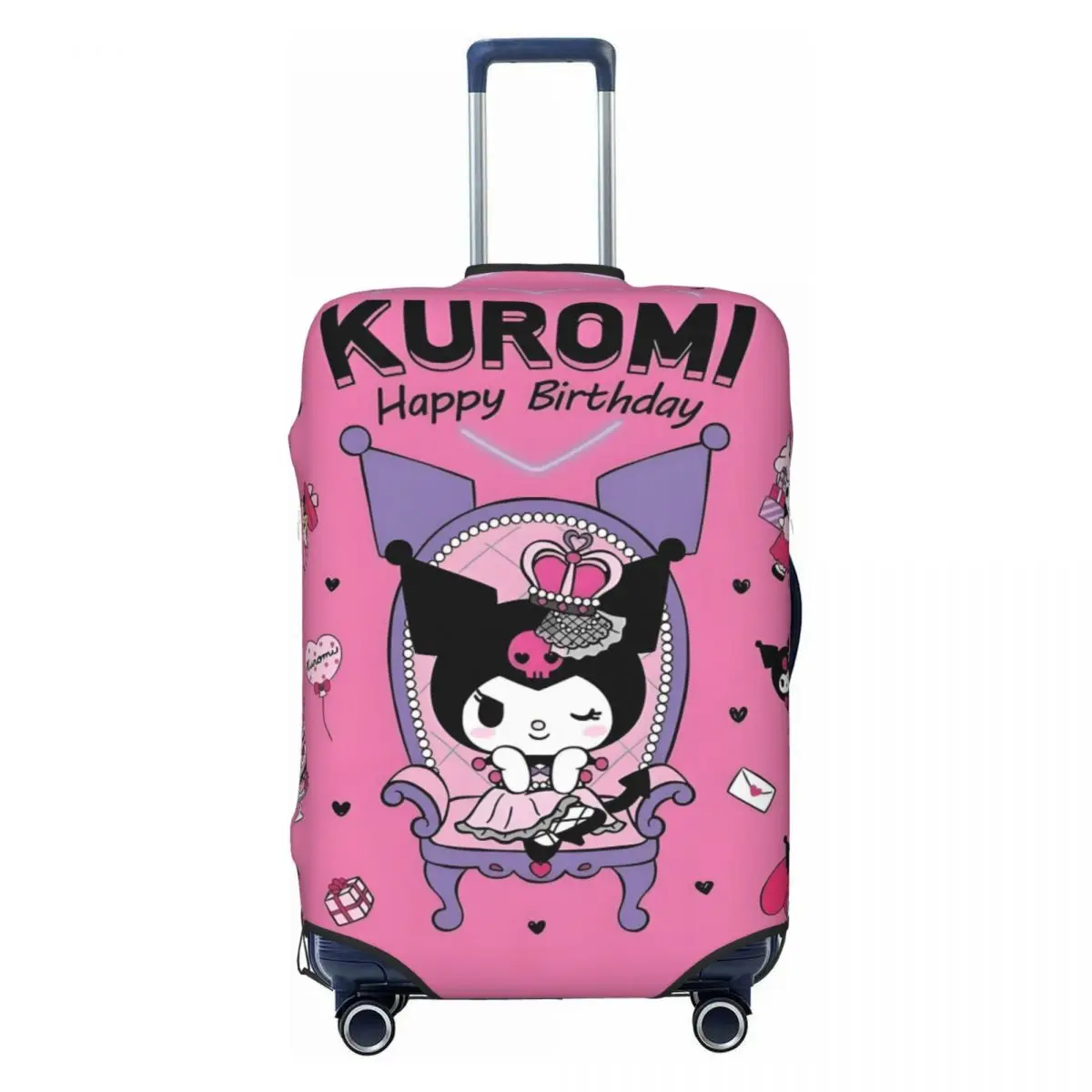 

Custom Adorable Kuromi Cartoon Movie Luggage Cover Funny Classical Anime Suitcase Protector Covers Suit For 18-32 inch