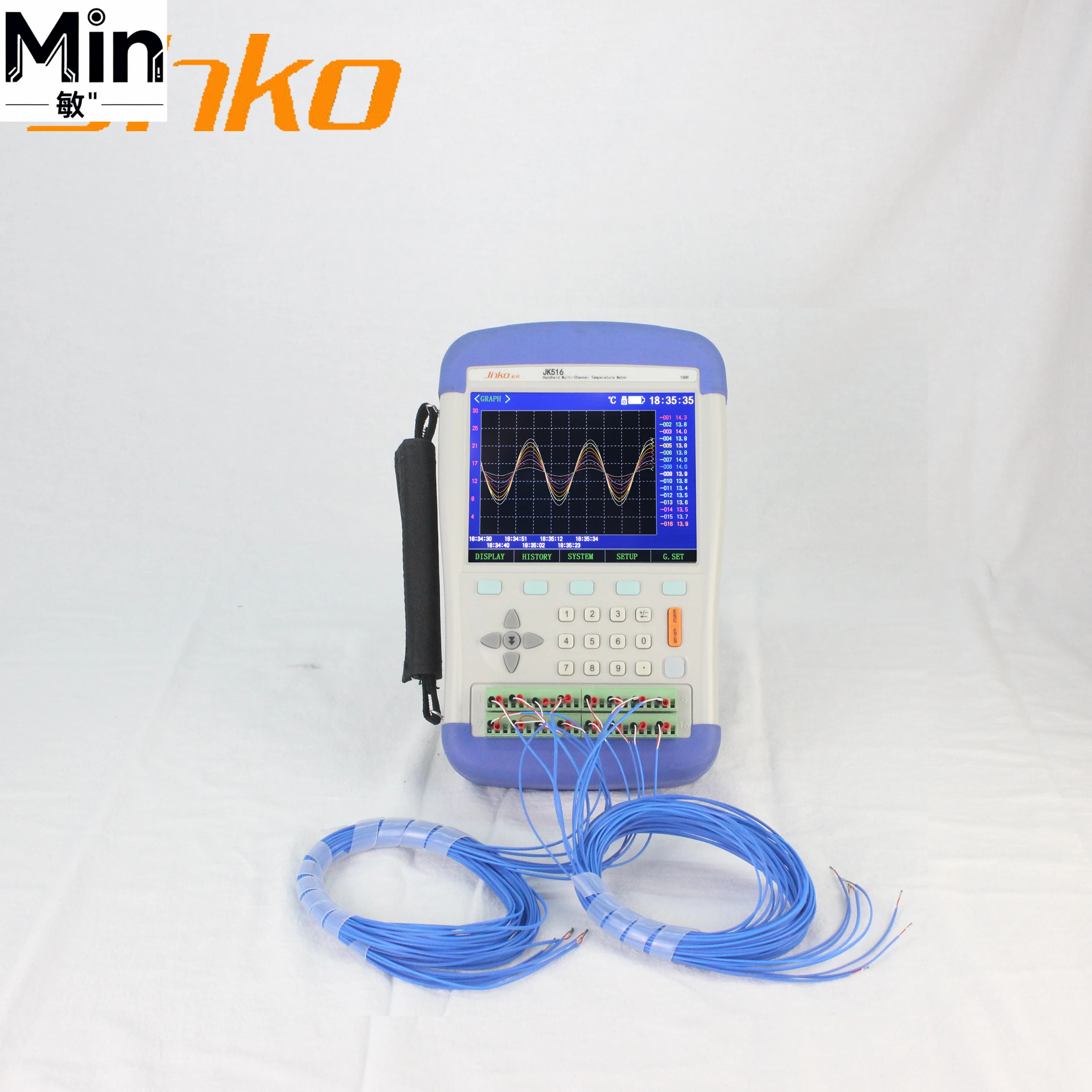 

Jinko JK516 Handheld Multi-Channel Temperature Logger -200℃ to 1300℃ Thermocouple Data Logger