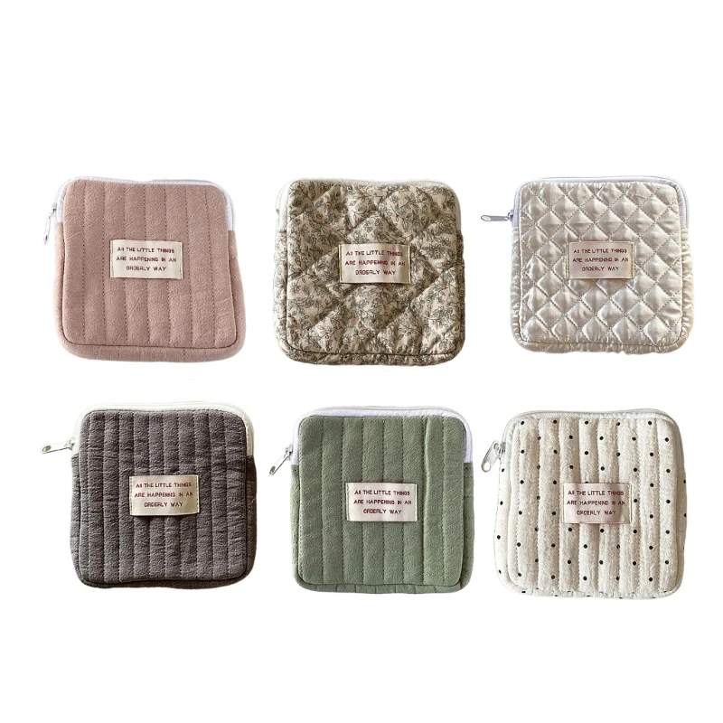 

Multifunction Sanitary Pad Bags Flower Pattern Reusable Napkin Storage