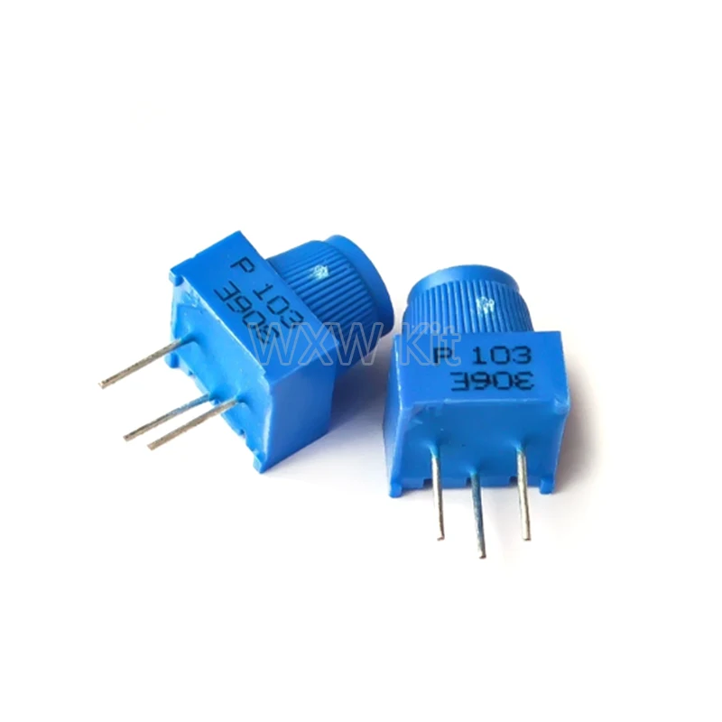 5Pcs 3386P-1-103 1K 10K 50K 100K Top Adjustment with Hat 3Pin Precision Adjustable Potentiometer DIP Environmental Protection