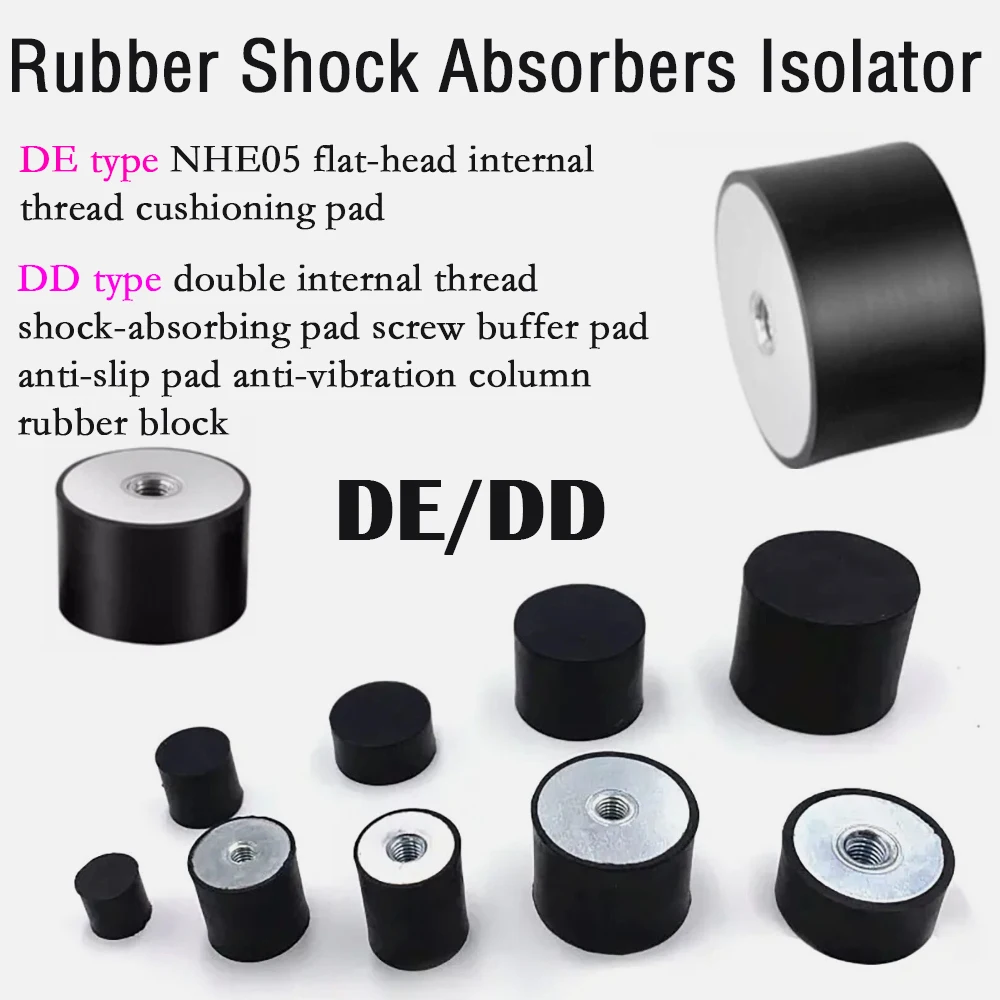 Anti Vibration Rubber Isolator Mount, M3-12 DD Female Thread Anti Vibration Bobbin Isolator Damper Rubber Mounting Feet