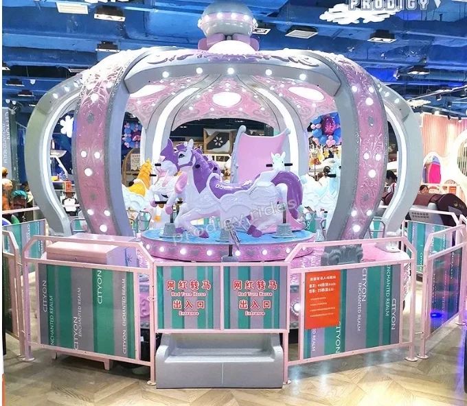 

Custom Shopping Center Amusement Park Fashion High Quality Adults Children Ride 12 Seats 380V Luxury Carousel For Sale