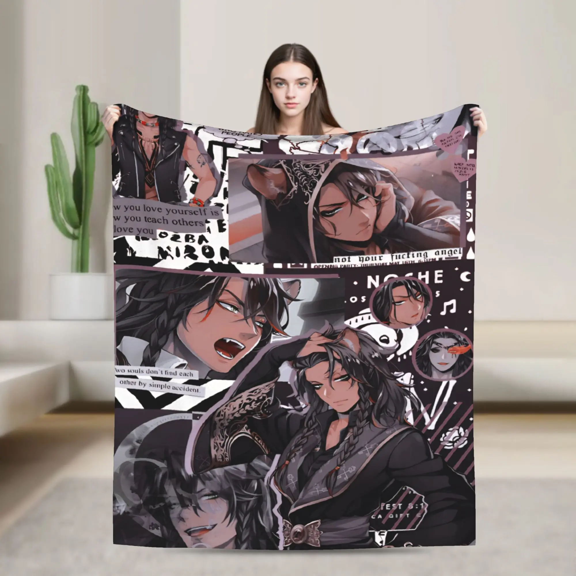 Twisted Wonderland Leona Kingscholar  Blanket Ultra-Soft Flannel Novelty Gifts  Throw Blanket Rug Piece