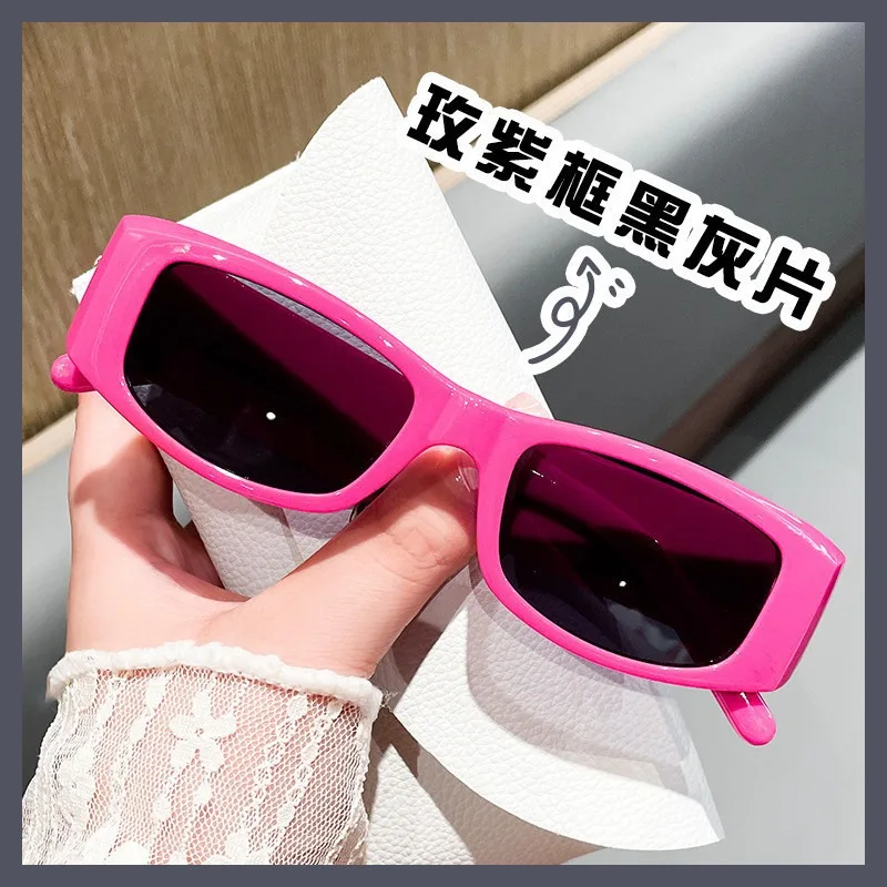 Gafas de sol de moda de ángeles para hombre, montura negra con letras, palma, tendencia Hip-hop, marca de alta gama, gafas de sol de estiramiento facial