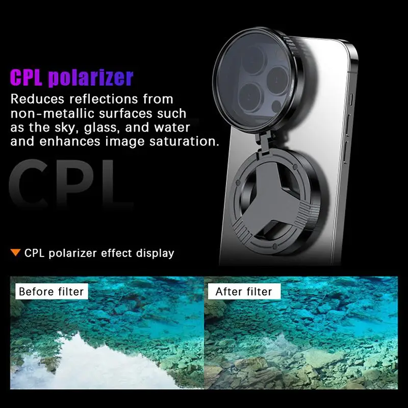 Magnetic Holder Universal CPL Filter Circular Phone Camera Lens Polarizer Filter Lens For Phone