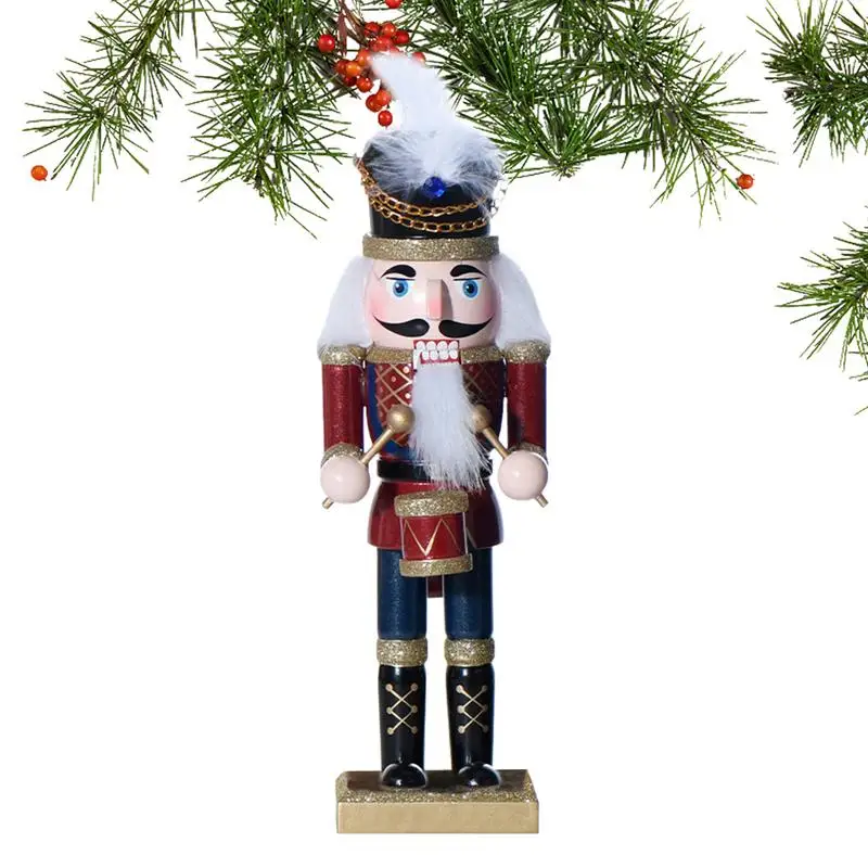 

Christmas Nutcracker Statue 9.84 Inch Wooden Nutcracker Statue Ornament Festive Decorations Home Decor Decorative Tabletop