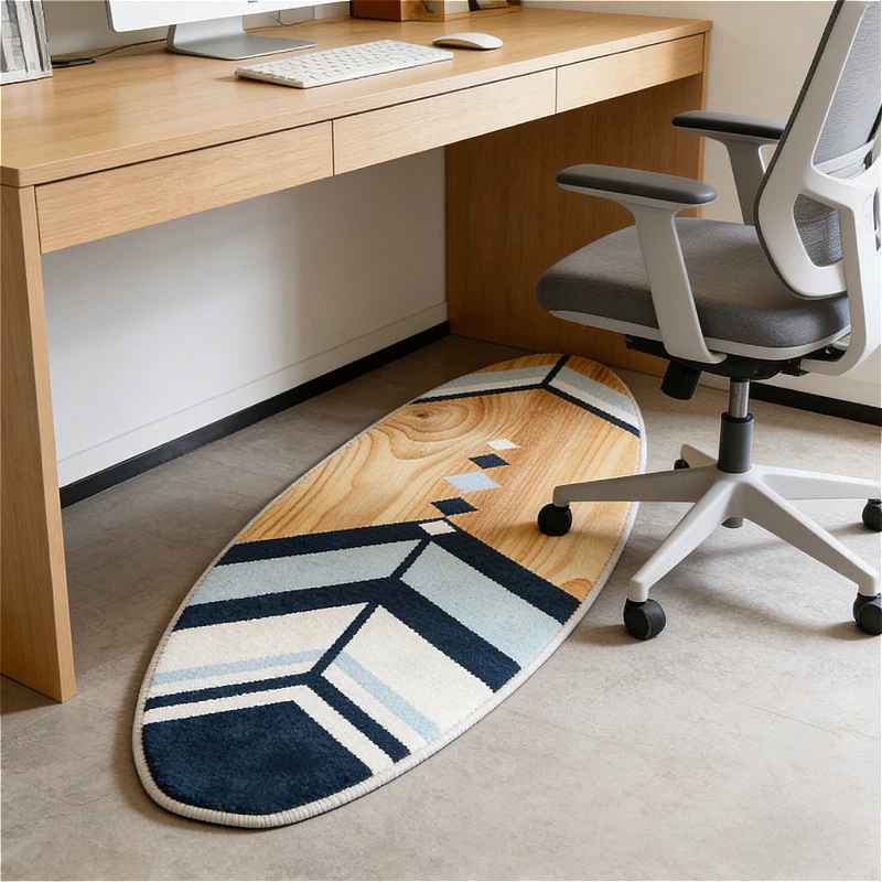 VIKAMA Minimalist Surfboard-Style Rug: Insulating, Warm, and Non-Slip Bathroom Mat; Study and Office Rug; Home Decor