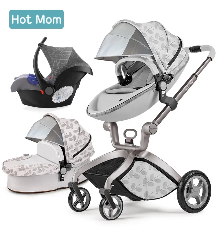 Hot Mom Baby Stroller 3 in 1 Pram 2018 New Color Pushchair Travel System Accessories