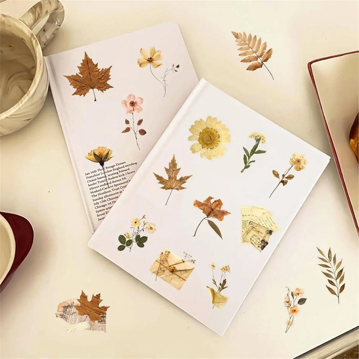 50Pcs Transparent Scrapbook Stickers Pack, Vintage Aesthetic Flowers Stickers for Scrapbook Journal