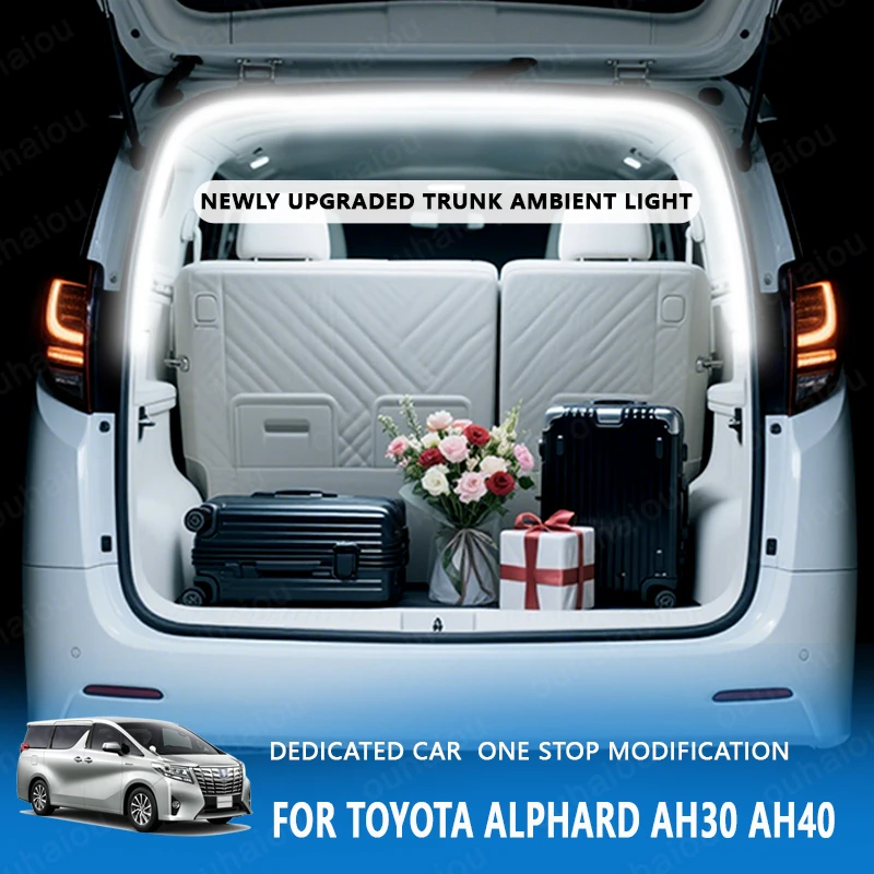 

FOR Toyota Alphard AH30 AH40 trunk modification Atmosphere lights White warm white Rear Trunk LED Light Bar
