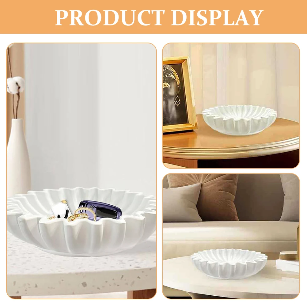 

Decorative Bowl Resin Craft Jewelry Storage Holder Key Organizer For Living Room Desktop Entrance Multipurpose Fruit Candy