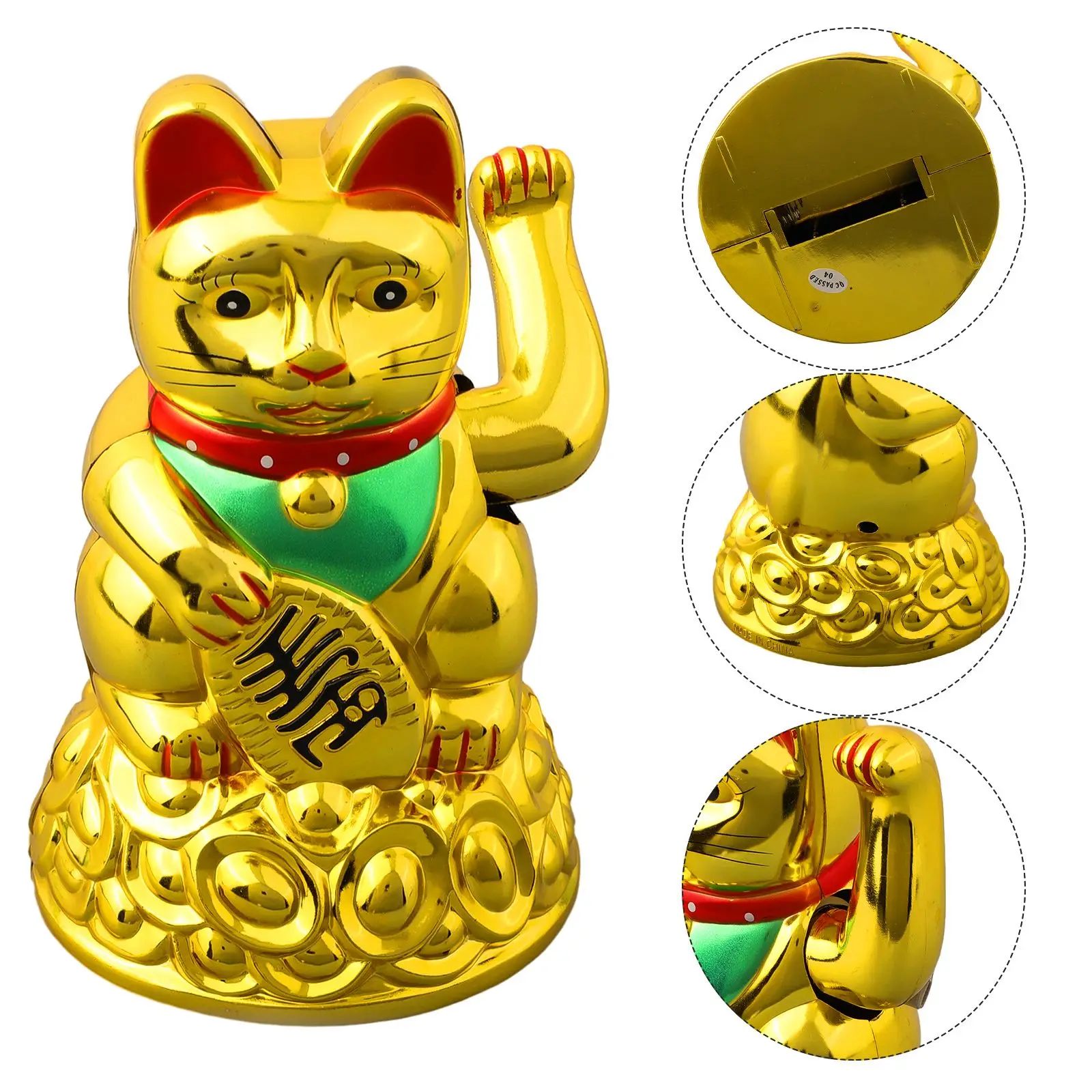 Lucky Cat  For Electric Waving Hand Ingot Lucky Cat Chinese Lucky Waving Cat Beckoning Maneki Neko Gold Fortune Feng Shui