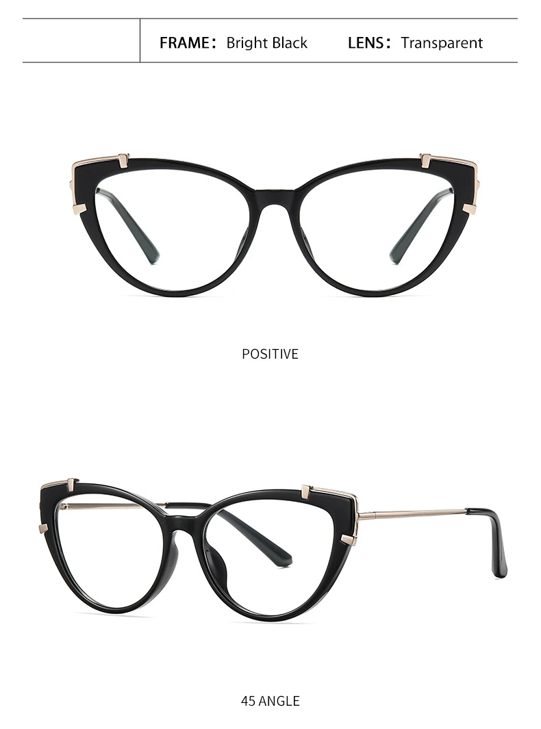 Blaulicht blockierende Katzenauge-Brille für die kurzsichtige Mode Frauen Myopie Brille weiblich 0-0,5-0,75 bis 6,0 – Detail 12