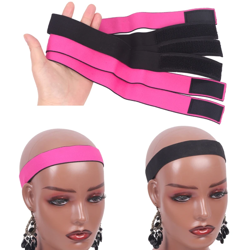 Plussign Black Elastic Bands With Adjustable Hook Wig Accessories Hair Band For Edges Elastic Edges Hair Wrap Headband For Wigs