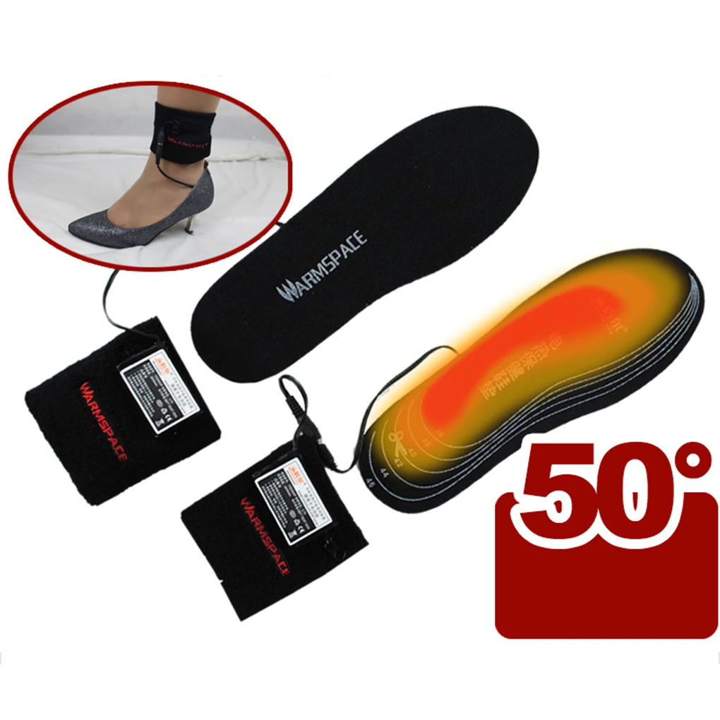 

USB Electric Heated Insoles Women Men Heating Insert Insole Winter Rechargeable Shoes Pads Warming Feet Pad Footwear Accessory