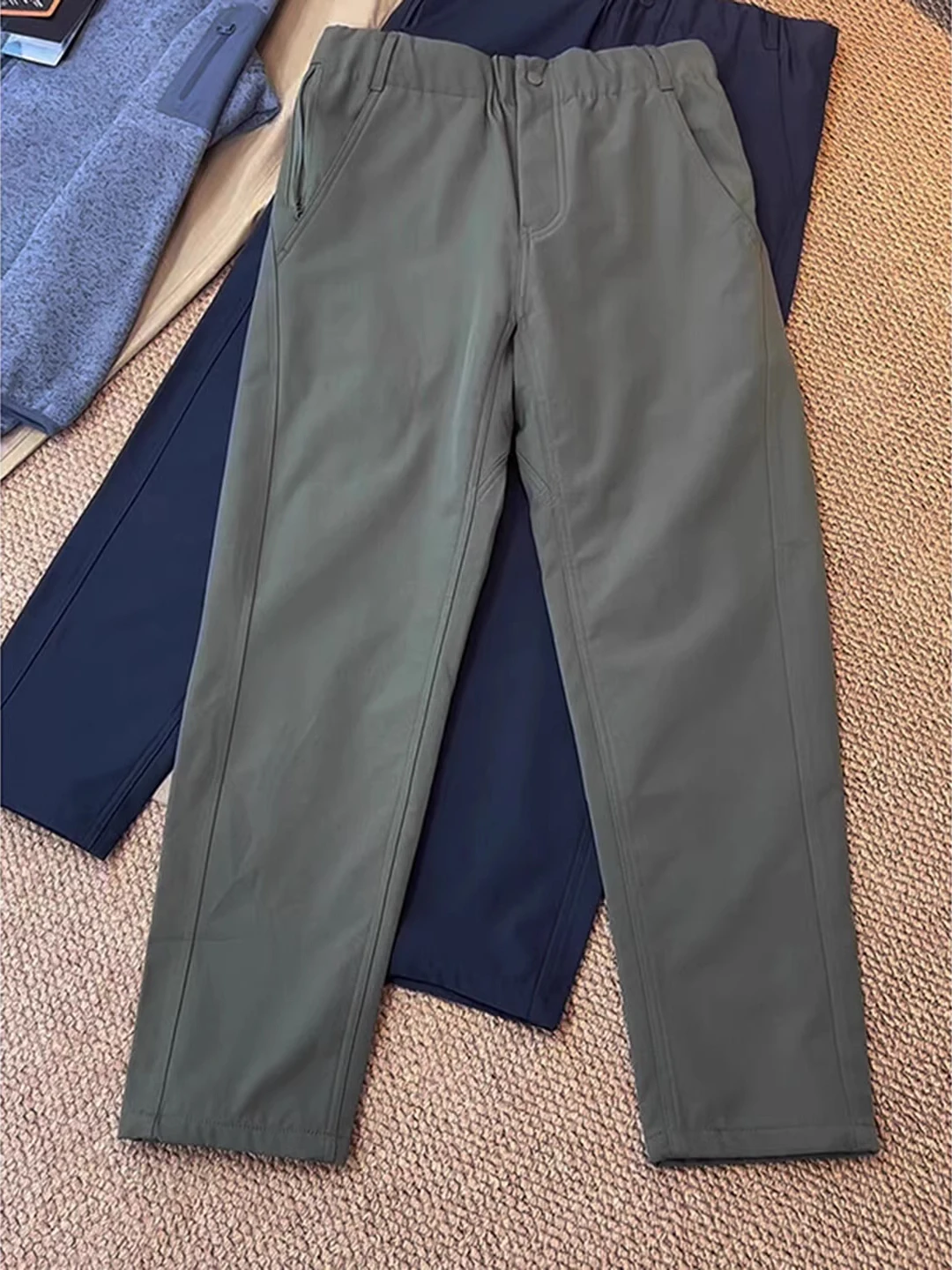 

Military een Fce Lined Soft ell Cargo Pants Men's Autumn Winter Outdoor Hiking Mountain Climbing Casual Pants