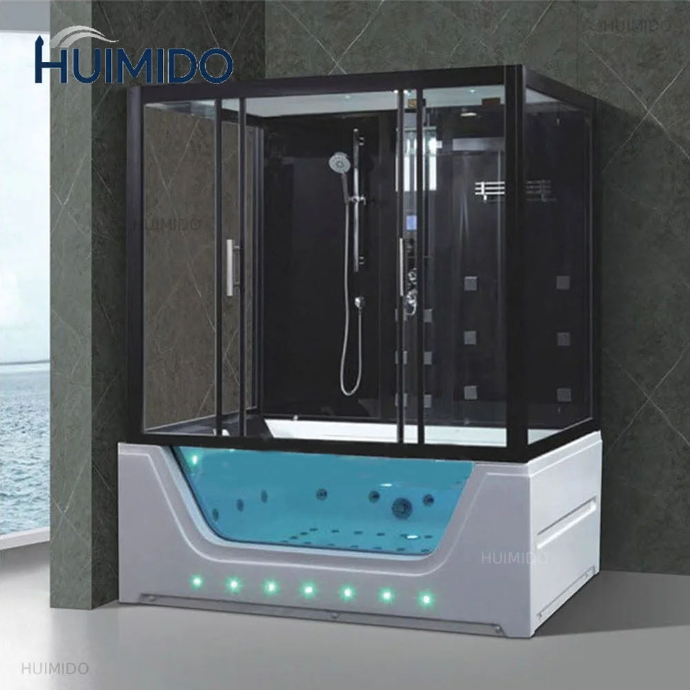 1700mm Luxury Steam Shower Cabin Multi-Functional Wet Sauna With Whirlpool Bathtub Shower Stall A-07