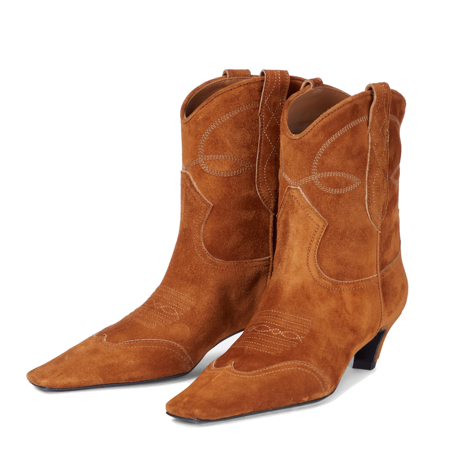 

Women's Western Ankle Boots with Kitten Heel, Embroidery Cowgirl Boots, Pull-On Pointed Toe Country Boots