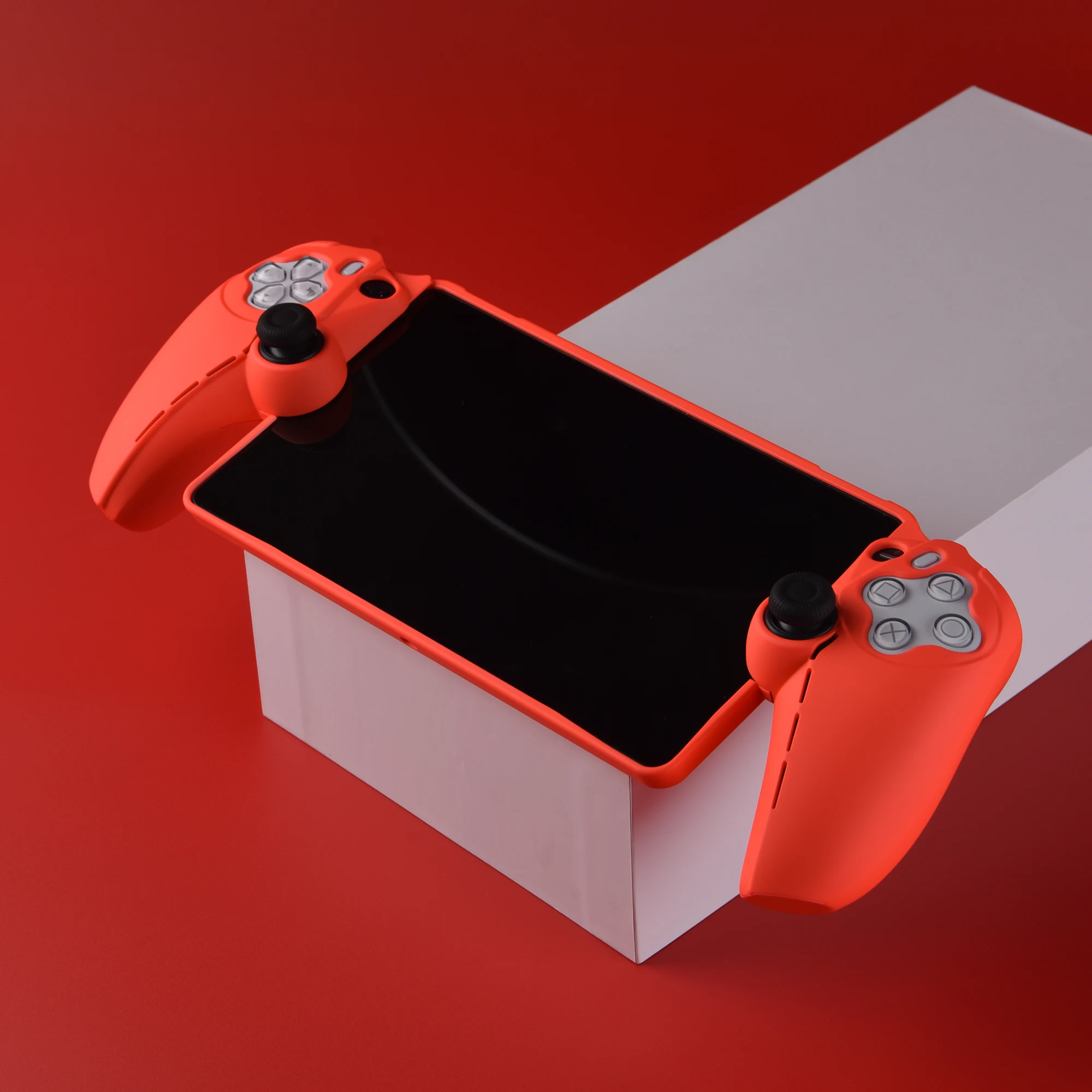 Three in one color blocking thin design, suitable for PlayStation Portal remote player protective case to prevent hand sweat