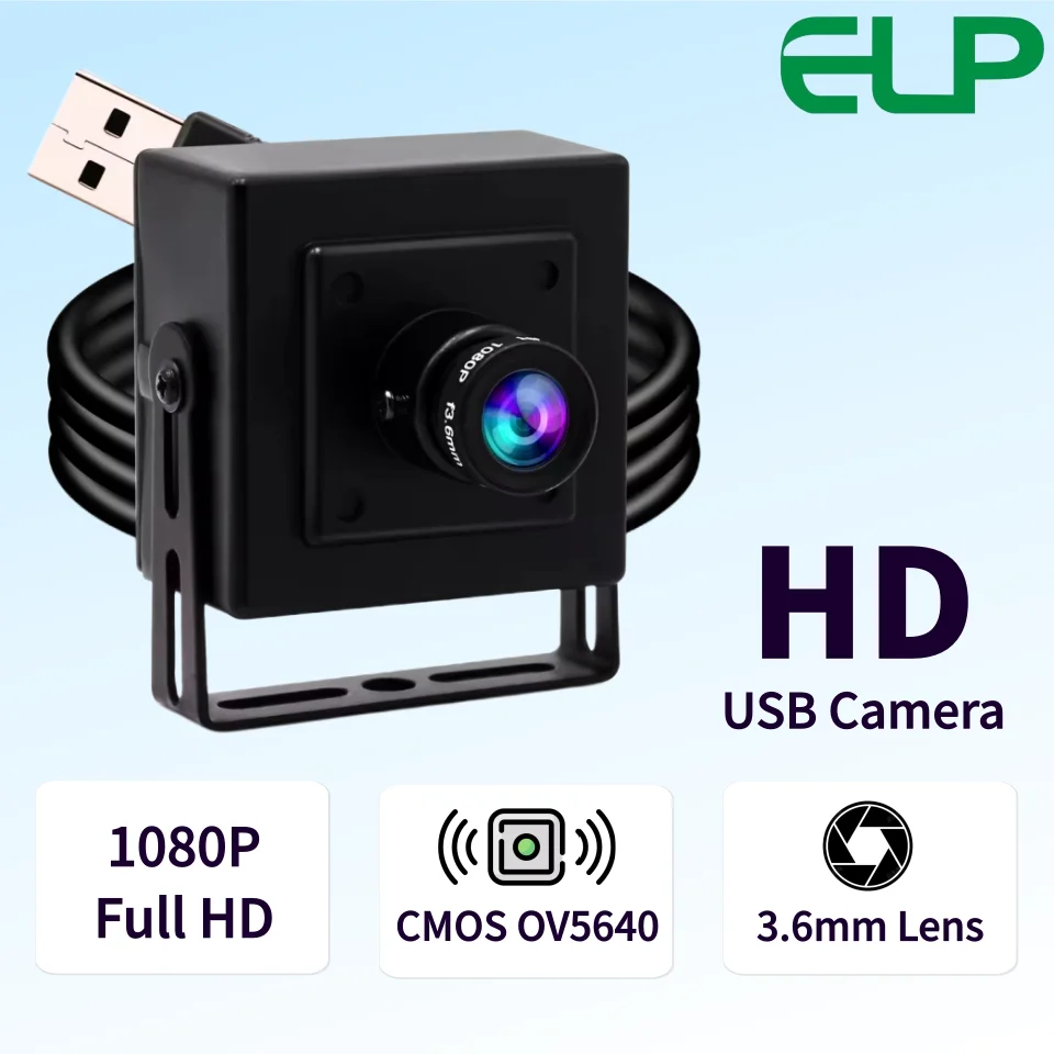 5MP USB Camera Module OV5640 Sensor M12 1080P Full HD, UVC Compatible for Windows Linux Android, Raspberry Pi Industrial-ELP
