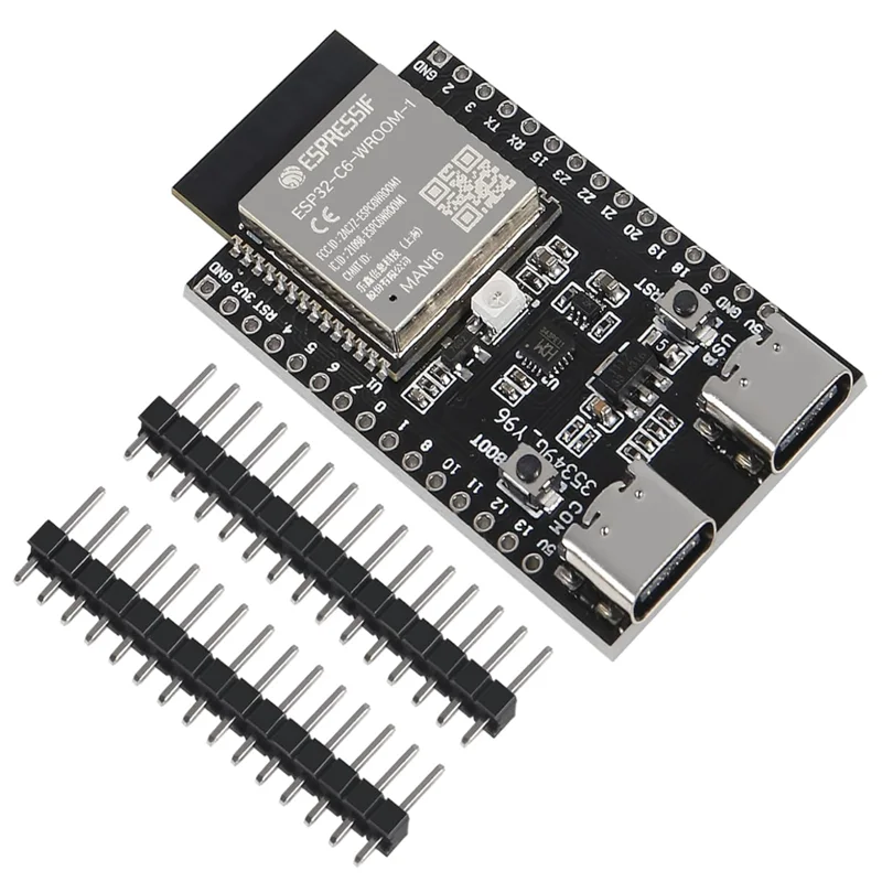 ESP32-C6 ESP32 WiFi+Bluetooth Internet Of Things Dual Type-C Development Board ESP 32 Core Board ESP32-C6-DevKit C For Arduino