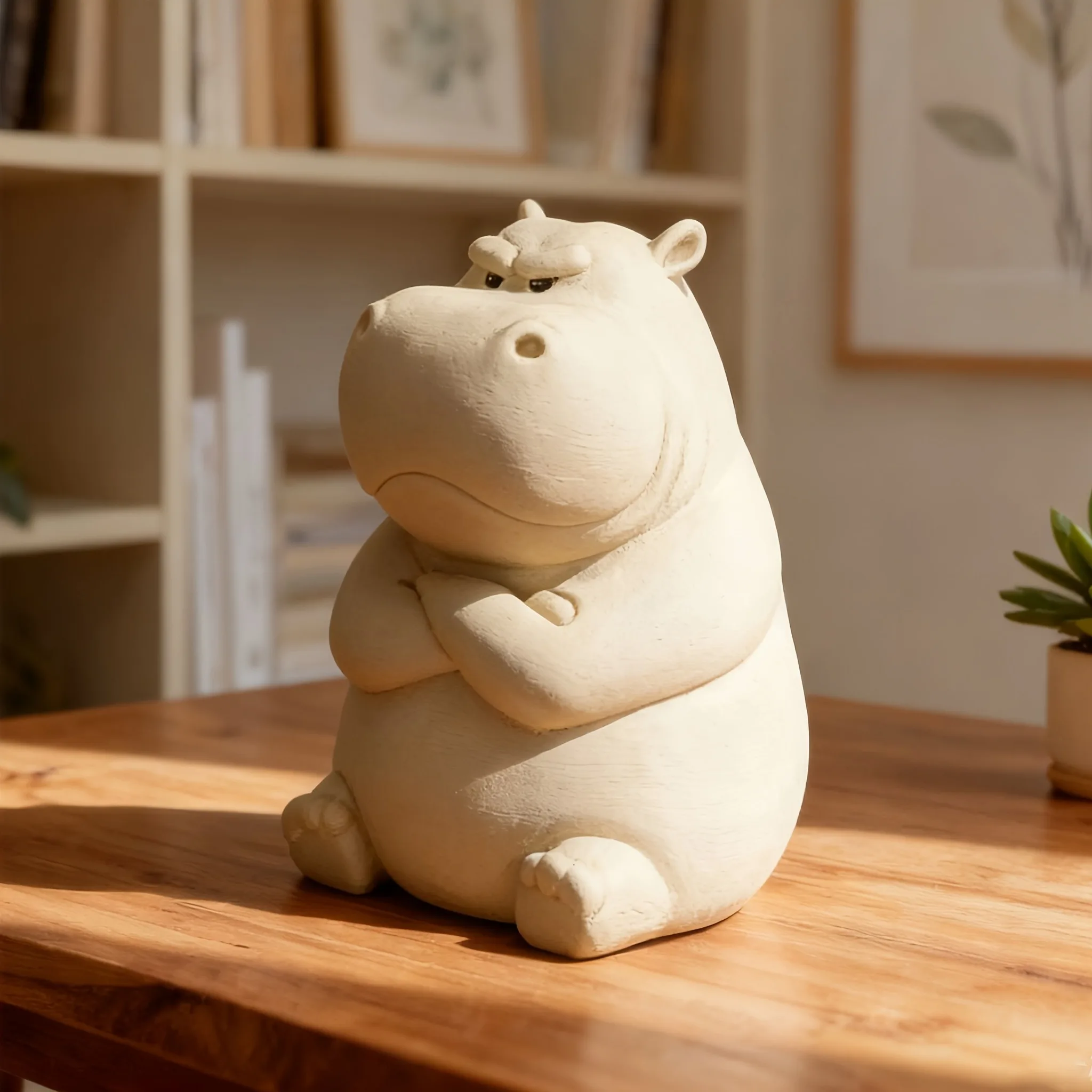 

Grumpy Hippo Car Ornament, Durable Home & Desktop Decor, Festival Gift