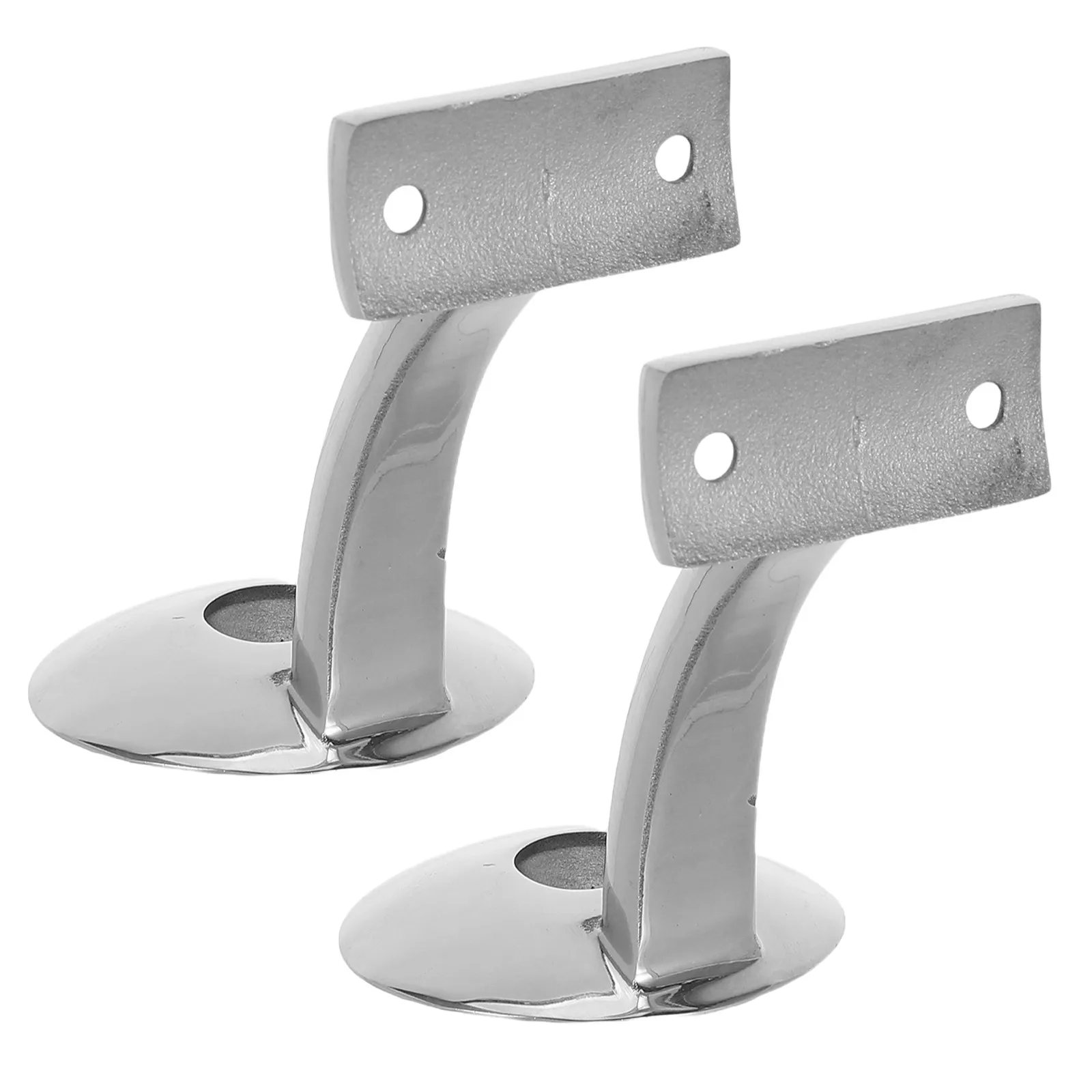 2Pcs Stair Handrail Wall Mount Brackets Heavy Duty Stainless Steel Brushed Finish Secure Indoor Stair Railing Support Banister