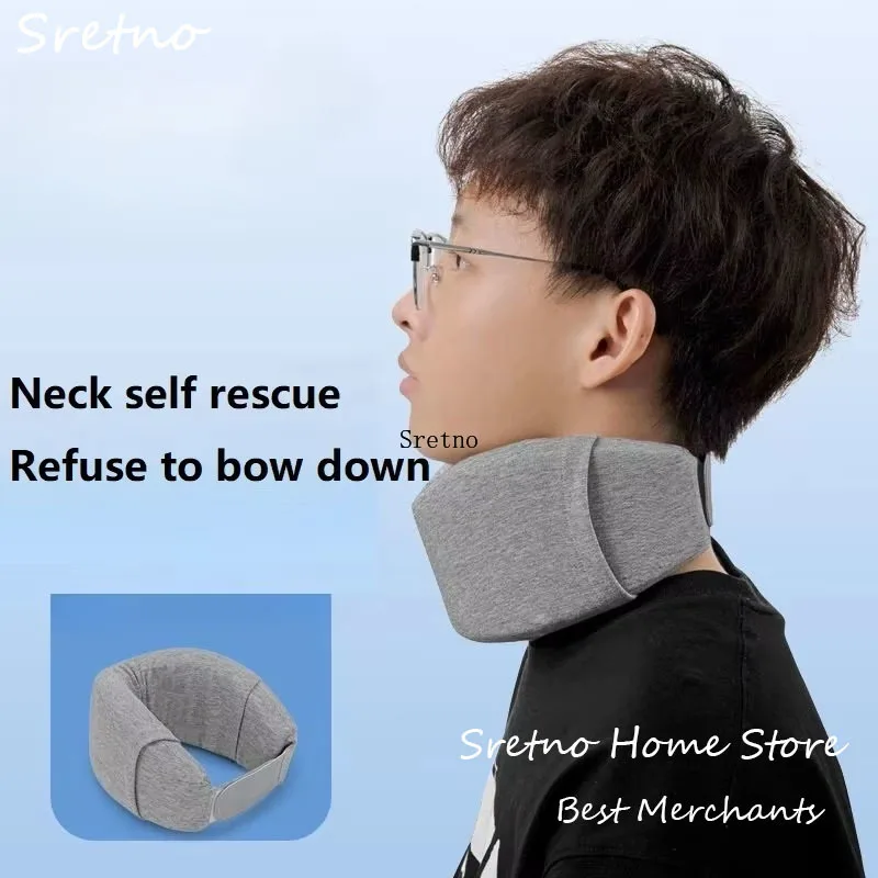 

Latex Neck Pillow Brace To Prevent Bowing Head,Prevent Forward Leaning of The Neck,Specialized Cervical Support Protective Cover