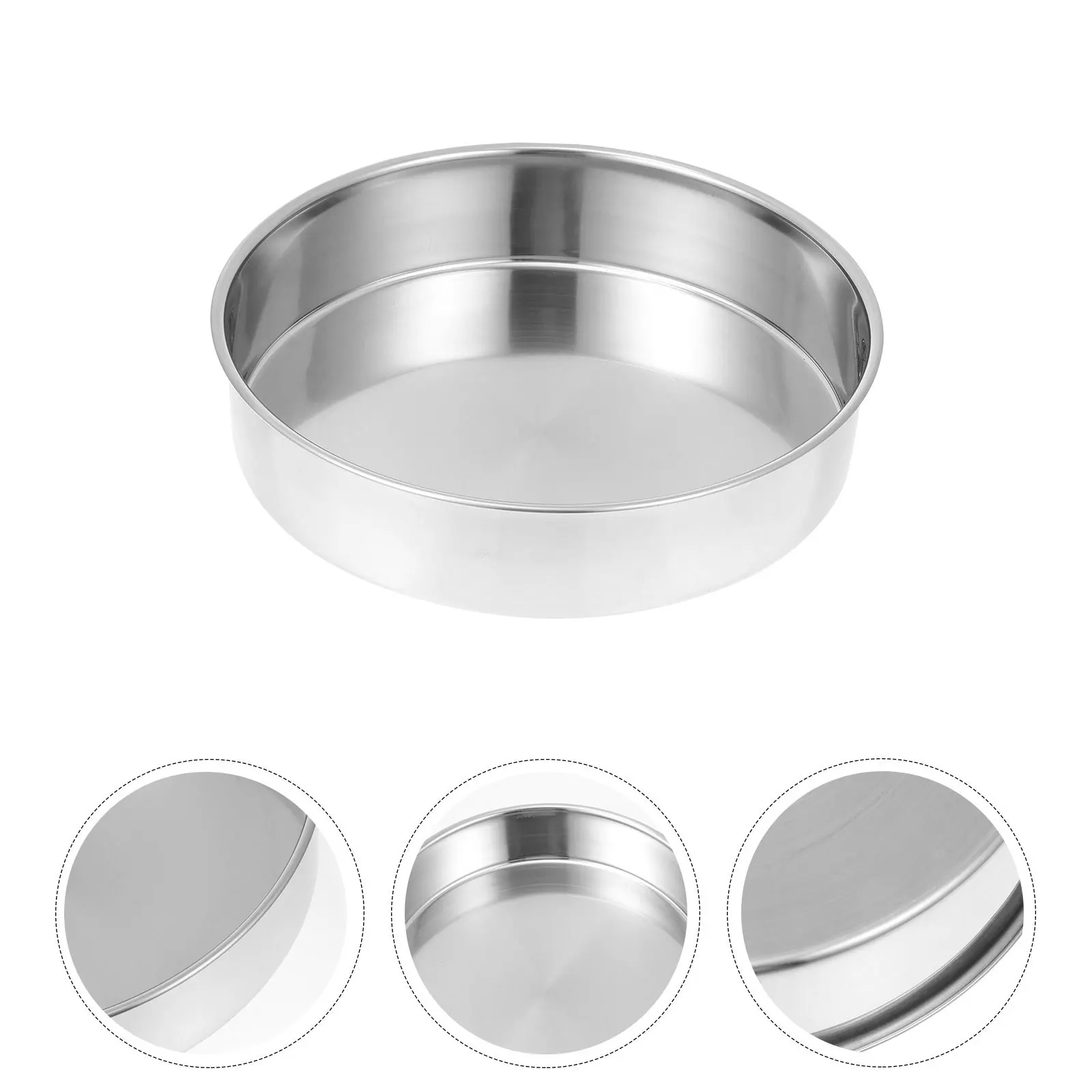 

2 pcs Steel Cold Noodle Plates Round Steaming Trays For Stainless Steel Trays Cake Fruit Serving Kitchen Utensils Silver