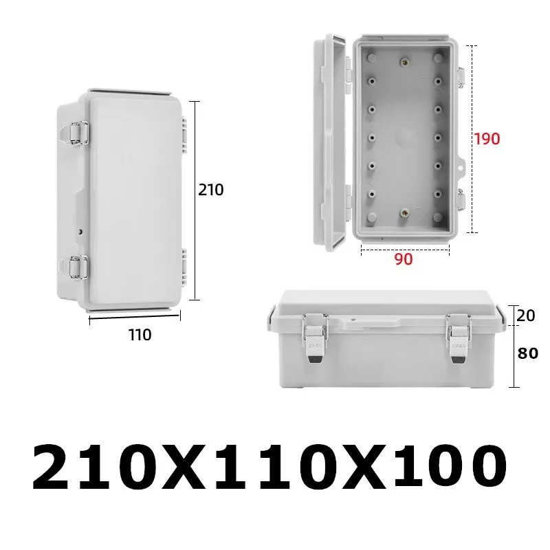 Neuankömmling Außen größe 210x110x100mm ip67 staub dichte Anschluss dose für elektrische Projekte mit 304 Edelstahl halterungen